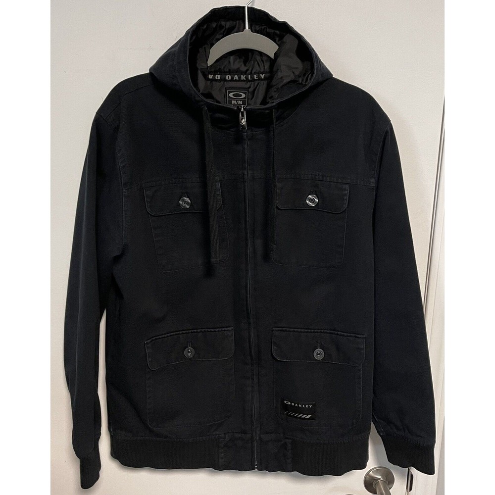 Oakley Men’s Sz M Navy Utility Hooded Jacket/Coat Full Zip Pockets